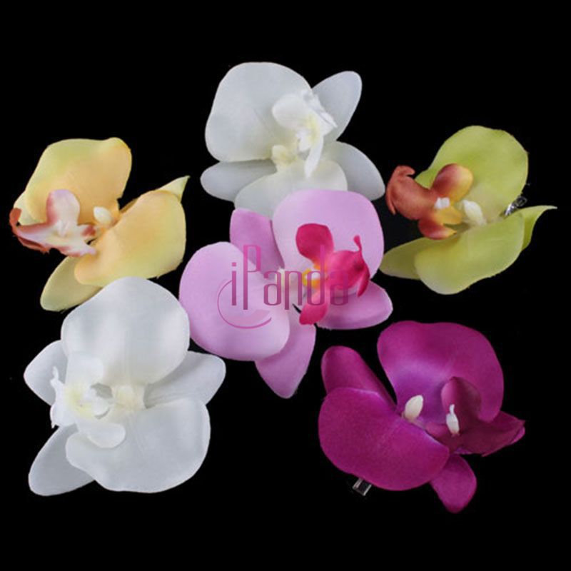 6 PCS ο   м  Ŭ  ź Ͽ Ƽ ҳ ׼ Jewelry9879/6 PCS New Orchid Flower Fashion Hair Clip Hairpins Bridal Hawaii Party Girl Accessories